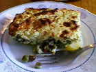 Рецепта за Огретен от спанак, картофи, тиквички и грах